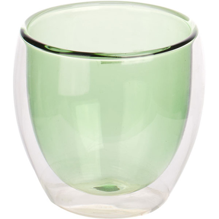 Бокал двойные стенки «Проотель»; термост.стекло; 250мл; D=8см; зелен.