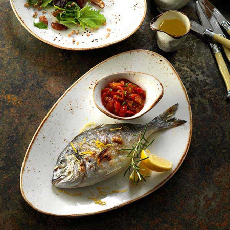 Салатник «Крафт»; фарфор; 125мл; H=5.5,L=13,B=9.5см; белый