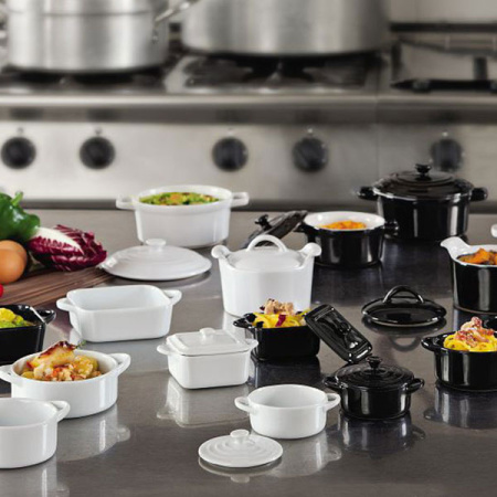 Горшок для запекания с ручк. «Форно»; керамика; 450мл; D=12,H=9.5см; черный