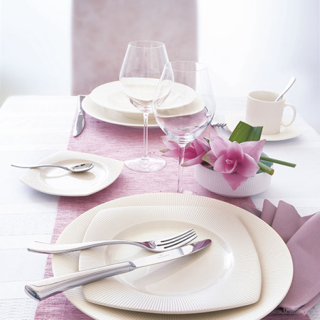 Тарелка квадратная «Жансан»; фарфор; L=25.5,B=25.5см; белый