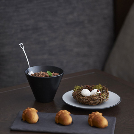 Тарелка для хлеба «Экинокс»; фарфор; D=16,H=2см; серый