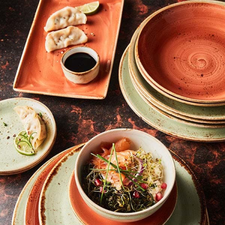 Блюдо прямоугольное «Крафт»; фарфор; H=2.4,L=27,B=16.8см; терракот