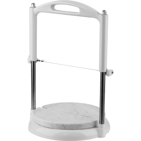 Нож для мягких сыров на нат.камне; сталь нерж.; D=26,H=37см; белый,металлич.