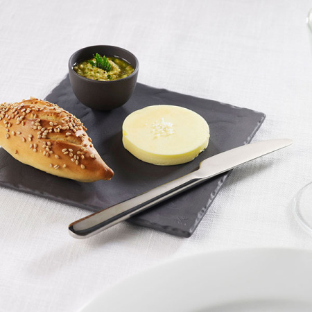 Блюдо квадратное «Базальт»; фарфор; L=15,B=15см; черный,матовый