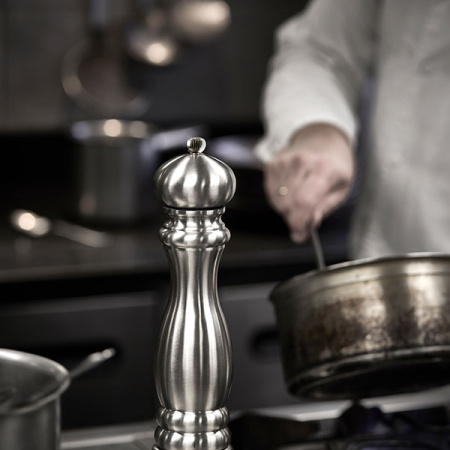 Мельница для перца «Ю Селект» метал.мех.; дерево; D=5.8,H=12см; белый