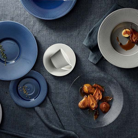 Тарелка мелкая с широк.бортом; фарфор; D=28.5см; синий