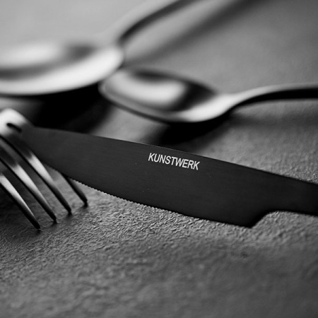 Нож столовый «Саппоро бэйсик»; сталь нерж.; черный,матовый