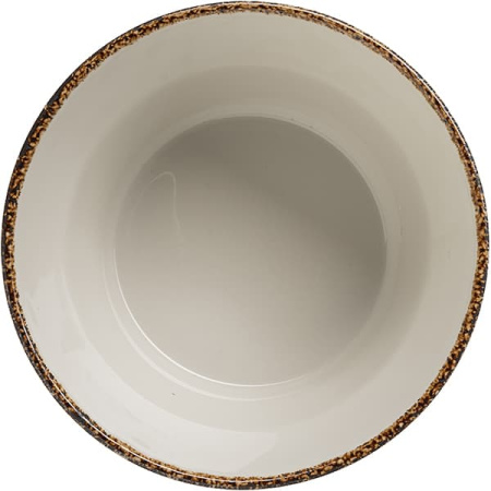 Салатник «Браун дэппл»; фарфор; 600мл; D=14см; белый,коричнев.