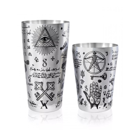 Шейкер Lumian Kenko Boston Alchemy, серебро с гравировкой