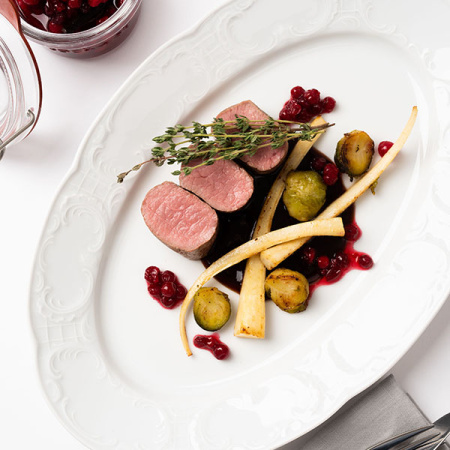 Блюдо овал. «Моцарт»; фарфор; L=36,B=24см; белый