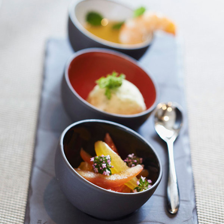 Салатник для компл.; фарфор; 30мл; D=7,H=5.5см; черный,белый