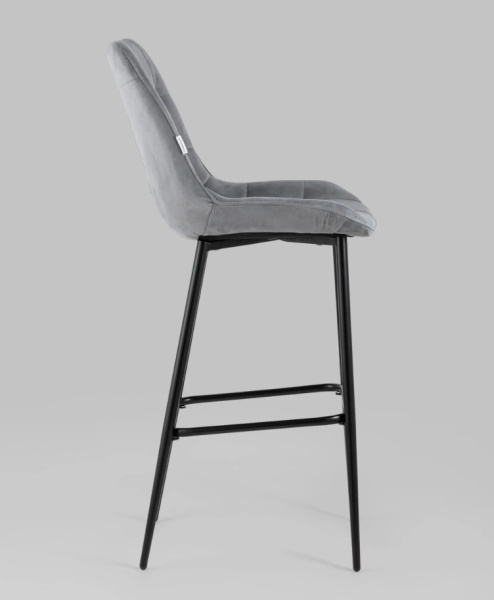 Стул барный Флекс велюр серый
