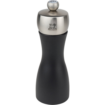 Мельница для соли метал.мех.; дерево,сталь нерж.; H=15см; черный