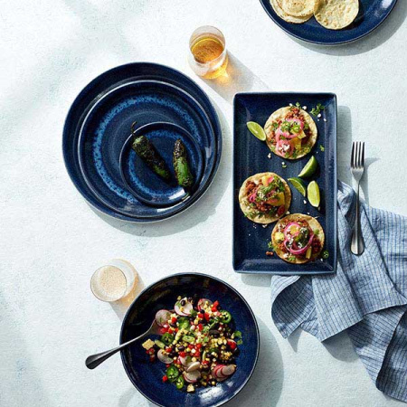 Тарелка мелкая «Везувиус»; фарфор; D=20.2см; синий