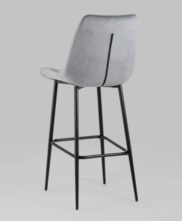 Стул барный Флекс велюр серый