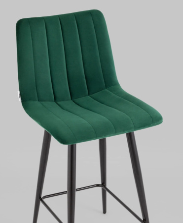 Стул полубарный Олсен велюр зелёный 60 см