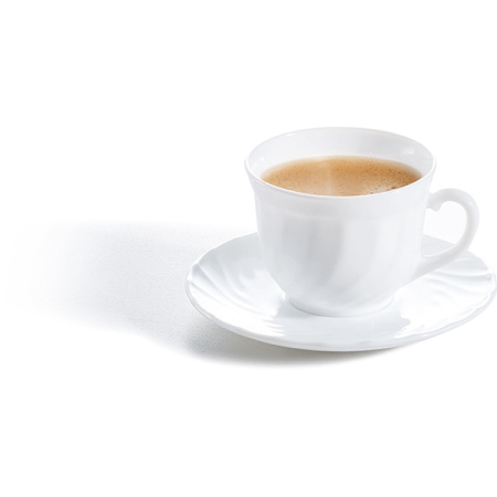 Блюдце «Трианон»; стекло; D=14,H=1.4см; белый