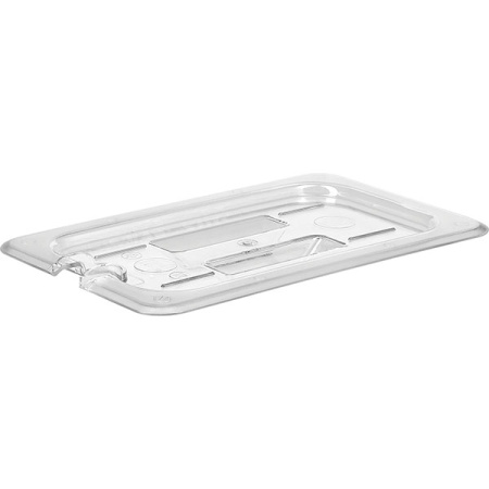 Крышка для гастр-ти 1/4,вырез для ложки; поликарбонат; L=26.5,B=16.2см; прозр.