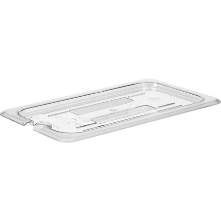 Крышка для гастр-ти 1/3,вырез для ложки; поликарбонат; L=32.5,B=17.6см; прозр.