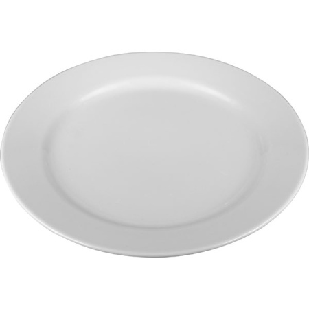 Тарелка мелкая «Тренд»; фарфор; D=21см; белый