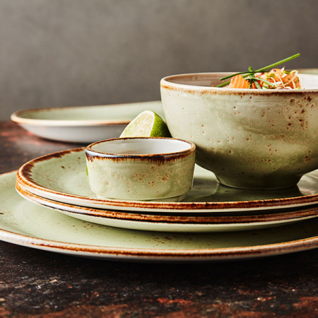 Салатник «Крафт»; фарфор; 457мл; D=12.7,H=7см; зелен.