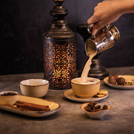 Блюдце «Террамеса мастед»; фарфор; D=11.5,H=1.5см; св.корич.