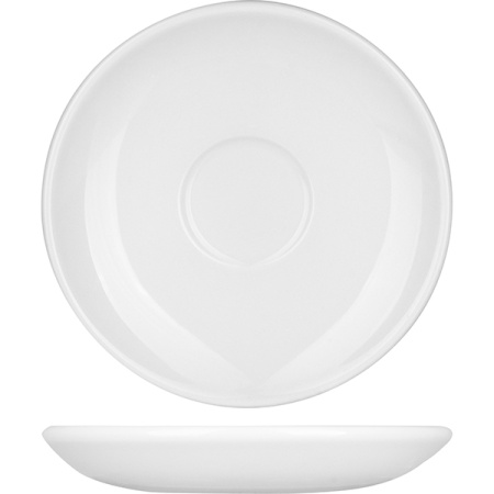 Блюдце «Лив»; фарфор; D=12.5,H=1.5см; белый