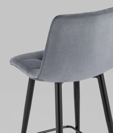 Стул полубарный Джанго велюр тёмно-серый высота сиденья 60 см