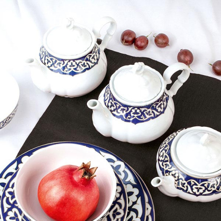 Чайник «Восток Голд»; фарфор; 750мл; D=6.5см; синий,золотой