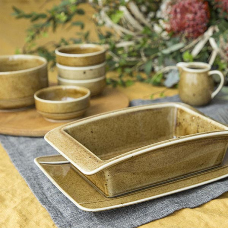 Форма для запекания «Кантри Стайл»; фарфор; 550мл; L=21,B=13см; зелен.