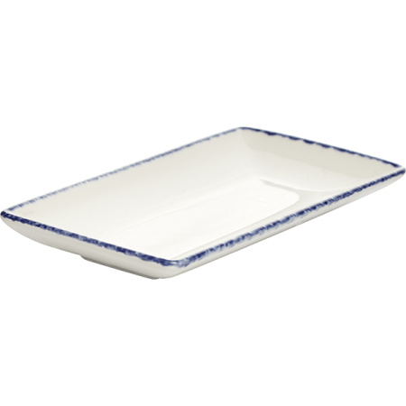 Блюдо прямоуг. «Блю дэппл»; фарфор; L=20,B=10см; белый,синий