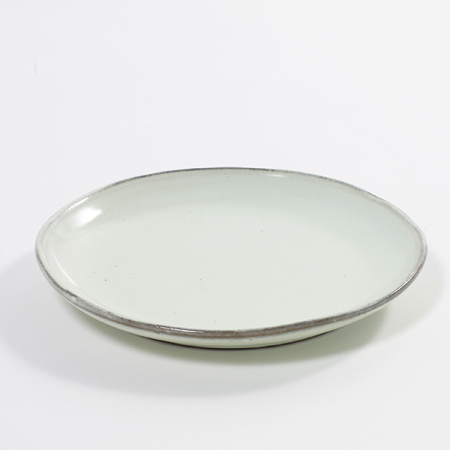 Тарелка «Аква»; керамика; D=22,H=3см; св.зелен.