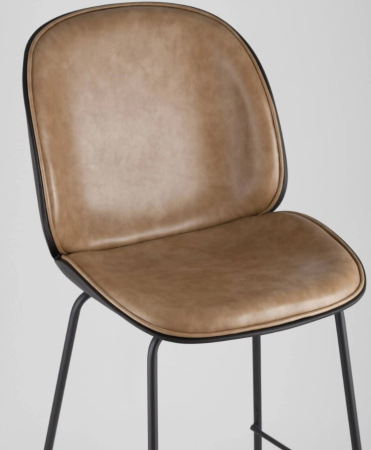 Стул барный Beetle PU со спинкой бежевый