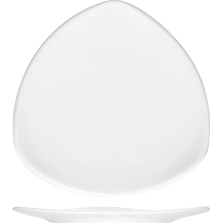 Тарелка треугольная «Опшенс»; фарфор; L=26,B=26см; белый