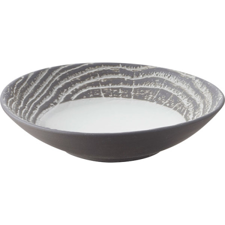 Салатник «Арборесценс»; фарфор; 300мл; D=16,H=3.5см; серый,черный