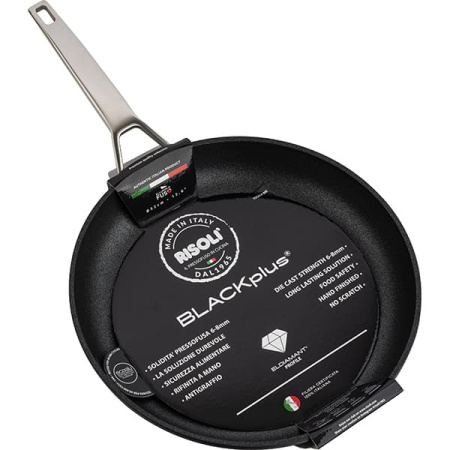 Сковорода; алюм.литой,тефлон; D=32,H=6,L=62.5см; черный