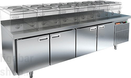 Стол холодильный Hicold SNG 111/HT P 3 двери, (+100 мм столешница)