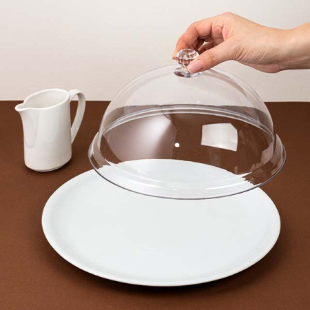 Крышка для тарелки; поликарбонат; D=25,H=13.5см; прозр.