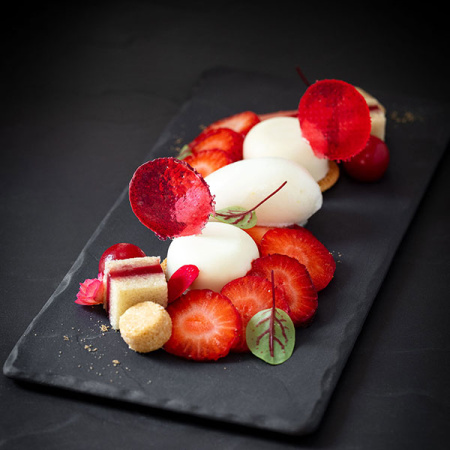 Блюдо прямоугольное «Базальт»; фарфор; L=25,B=12см; черный,матовый