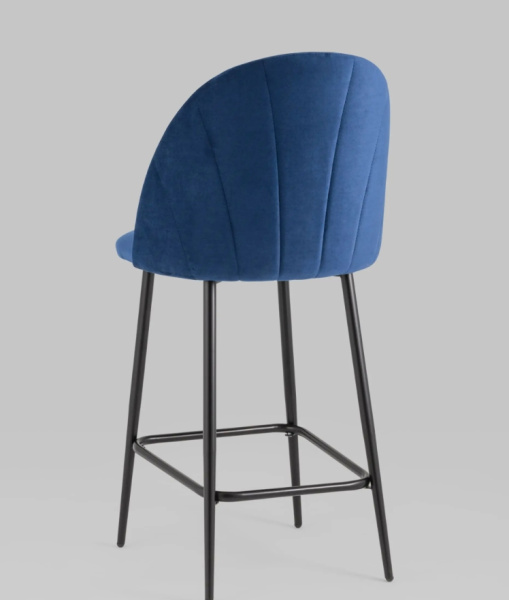 Стул полубарный Логан велюр синий
