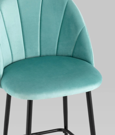 Стул полубарный Логан NEW велюр пыльно-голубой