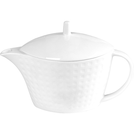 Чайник «Сатиник»; фарфор; 400мл; H=14,L=19.5,B=9см; белый