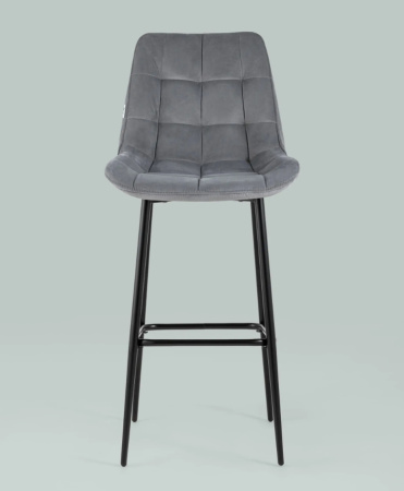Стул барный Флекс велюр серый