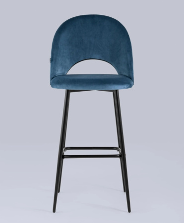 Стул барный Меган велюр пыльно-синий