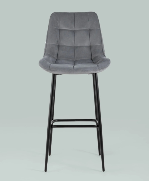 Стул барный Флекс велюр серый
