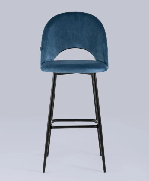 Стул барный Меган велюр пыльно-синий