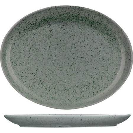 Блюдо овал. «Лайфстиль»; фарфор; L=28,B=21.5см; мятно-бирюз.