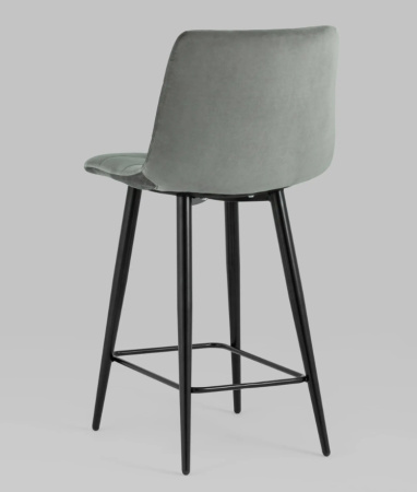 Стул полубарный Джанго велюр серый высота сиденья 60 см