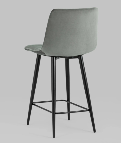 Стул полубарный Джанго велюр серый высота сиденья 60 см