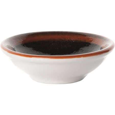 Соусник «Кото»; фарфор; 25мл; D=7,H=2см; черный,коричнев.